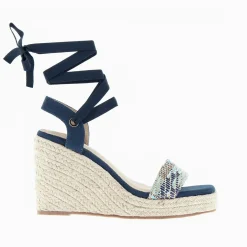 Sandales Compensees Aya Marine A Bride Tressee