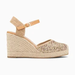 Sandales Compensees Jeanne A Paillettes Multicolores