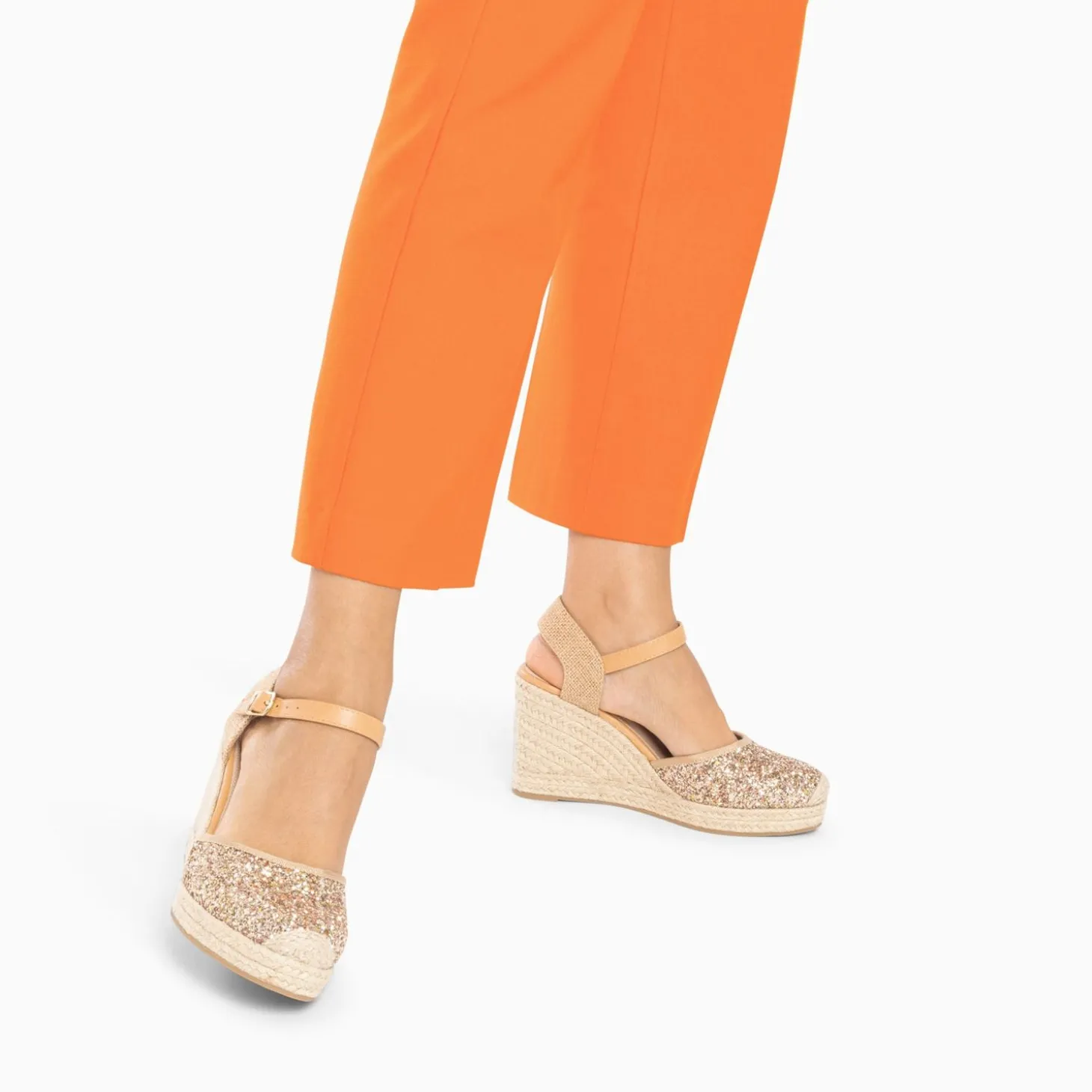 Sandales Compensees Jeanne A Paillettes Multicolores