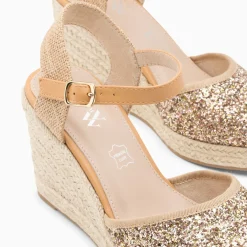 Sandales Compensees Jeanne A Paillettes Multicolores