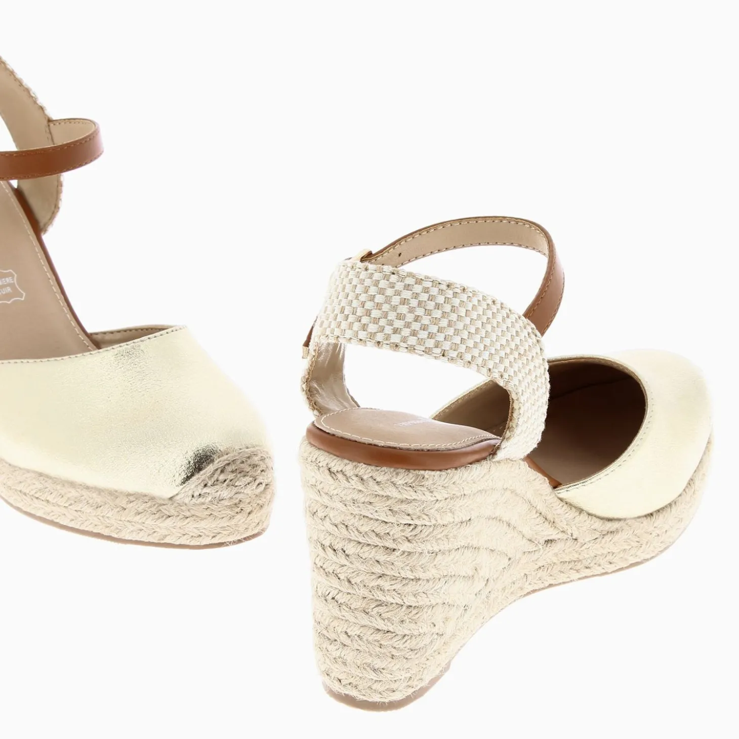 Sandales Compensees Lilou Or Texture