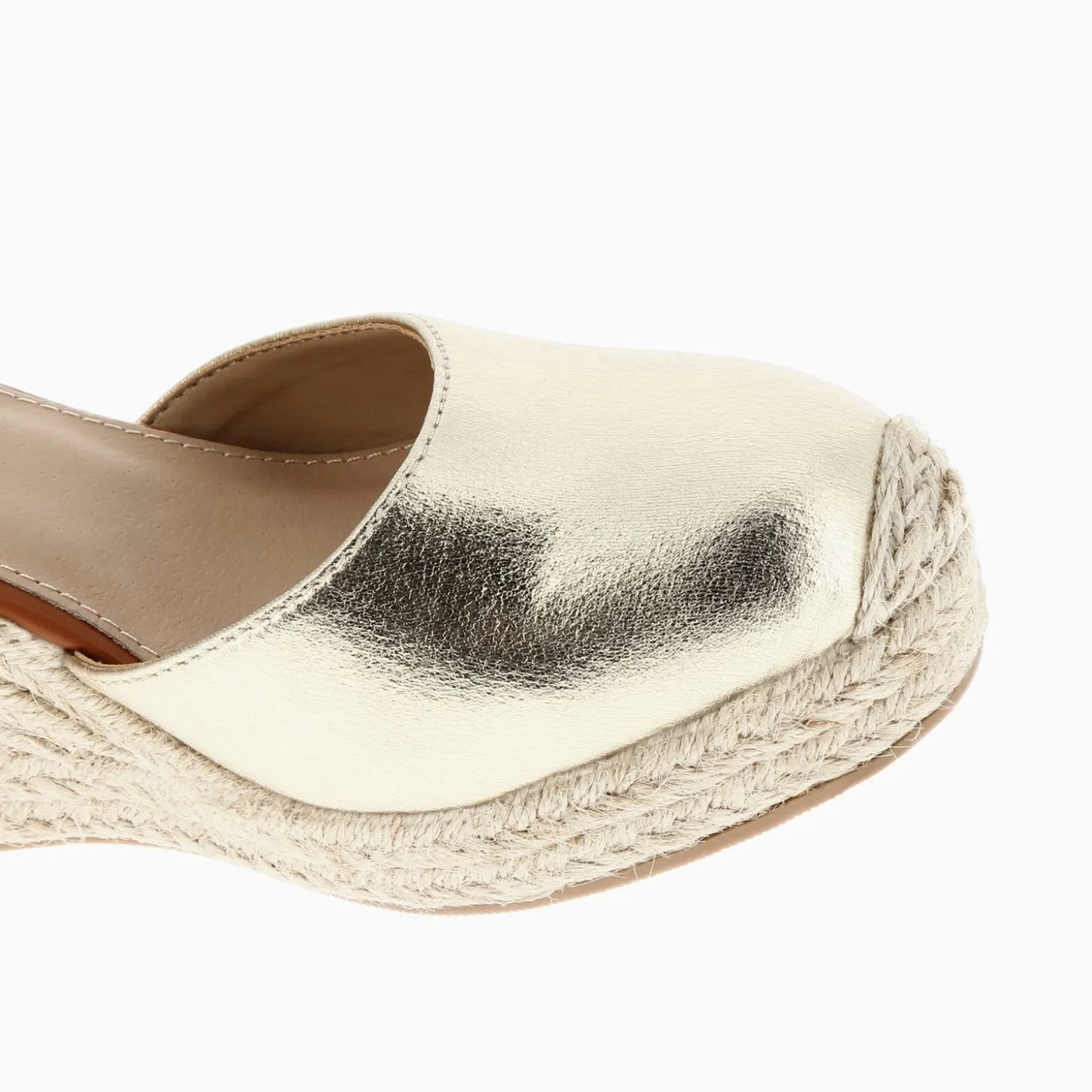 Sandales Compensees Lilou Or Texture