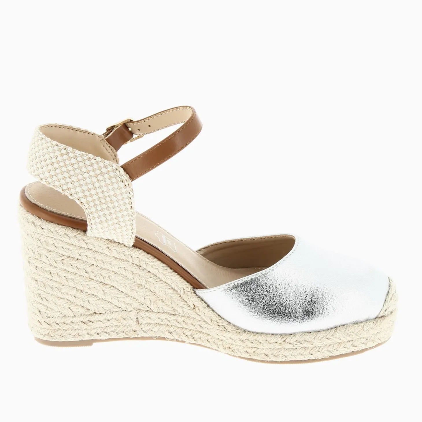 Sandales Compensees Lilou Argent Texture