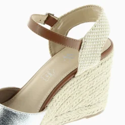Sandales Compensees Lilou Argent Texture