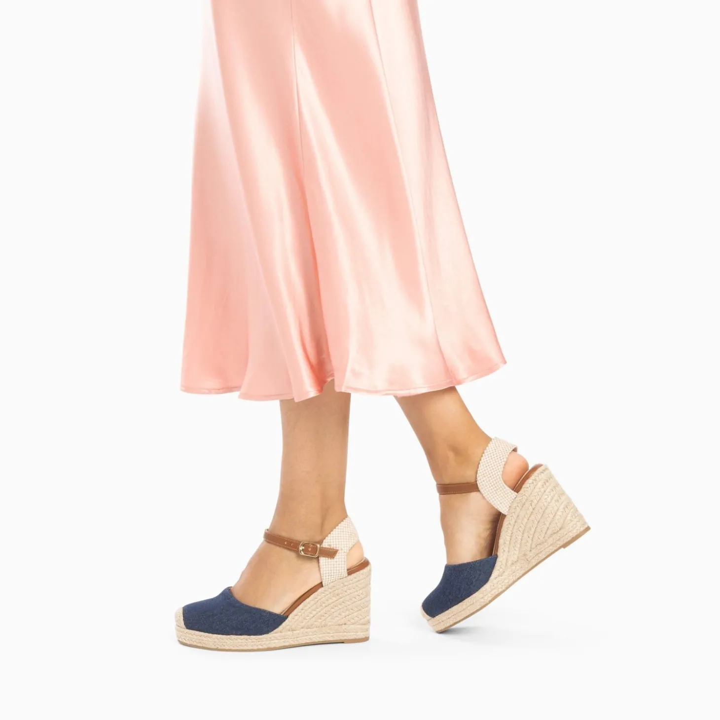Sandales Compensees Mariana En Toile Denim