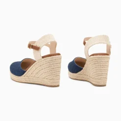 Sandales Compensees Mariana En Toile Denim