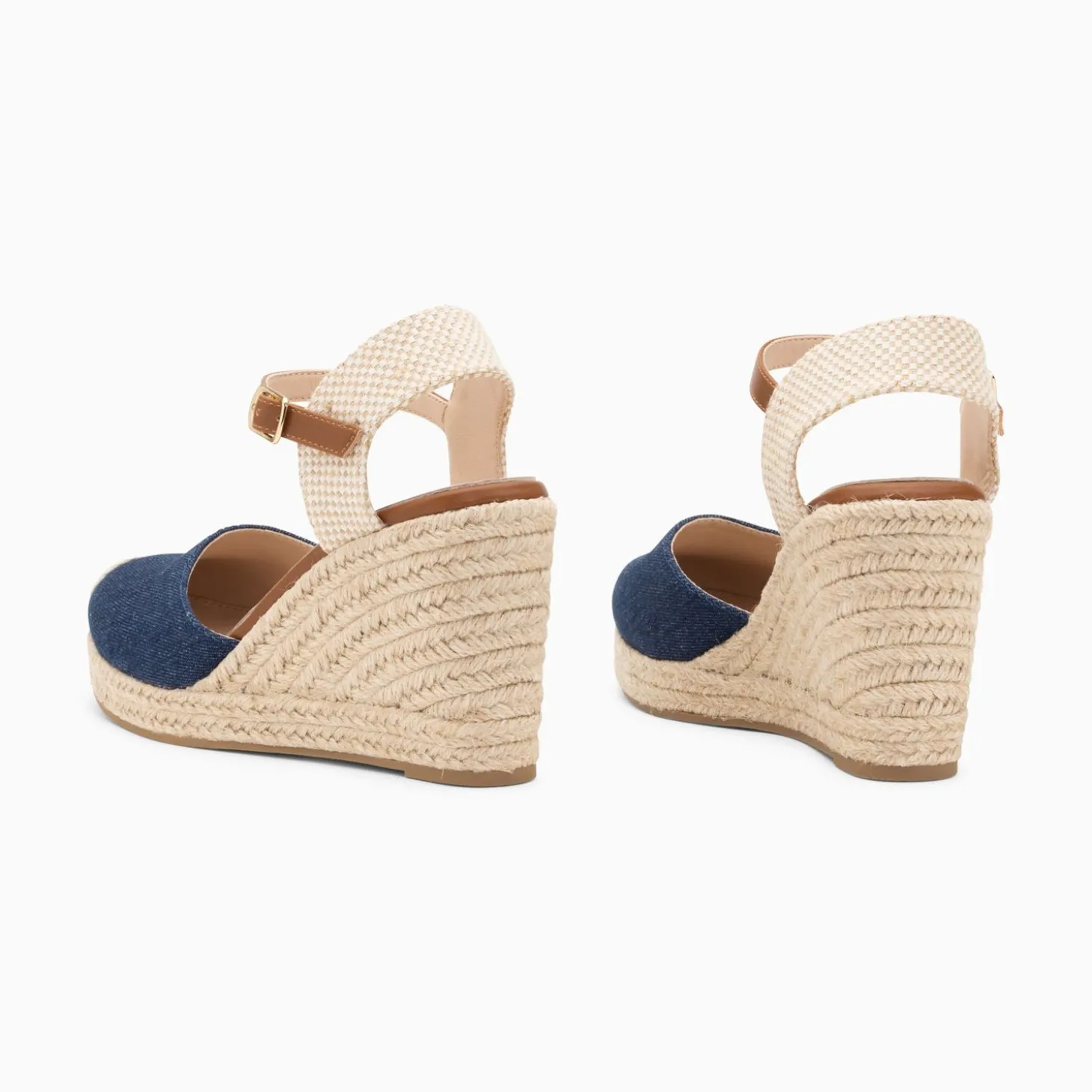 Sandales Compensees Mariana En Toile Denim