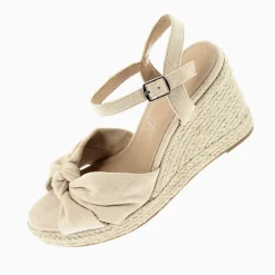 Sandales Compensees Nouees Zoella Beige Clair