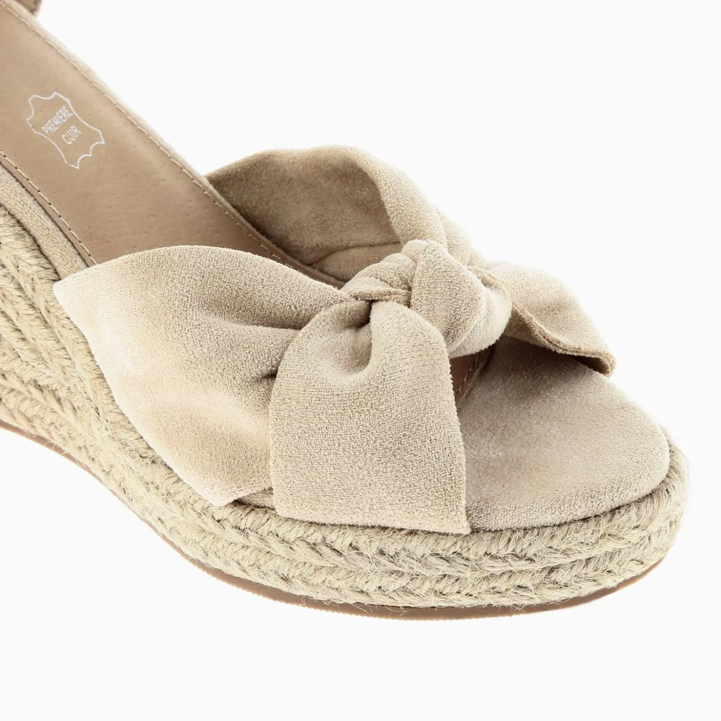 Sandales Compensees Nouees Zoella Beige Clair
