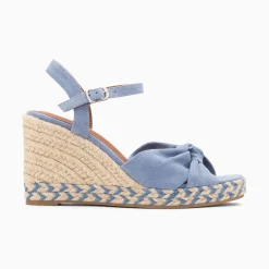 Sandales Compensees Nouees Celine Bleues