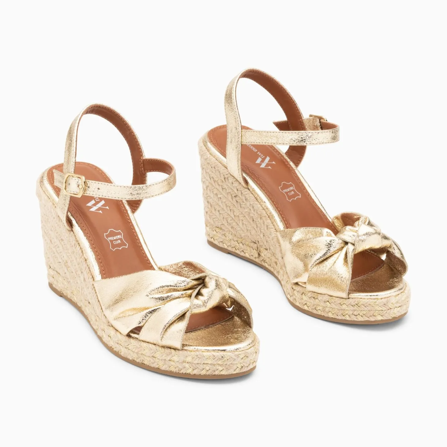 Sandales Compensees Nouees Celine Or
