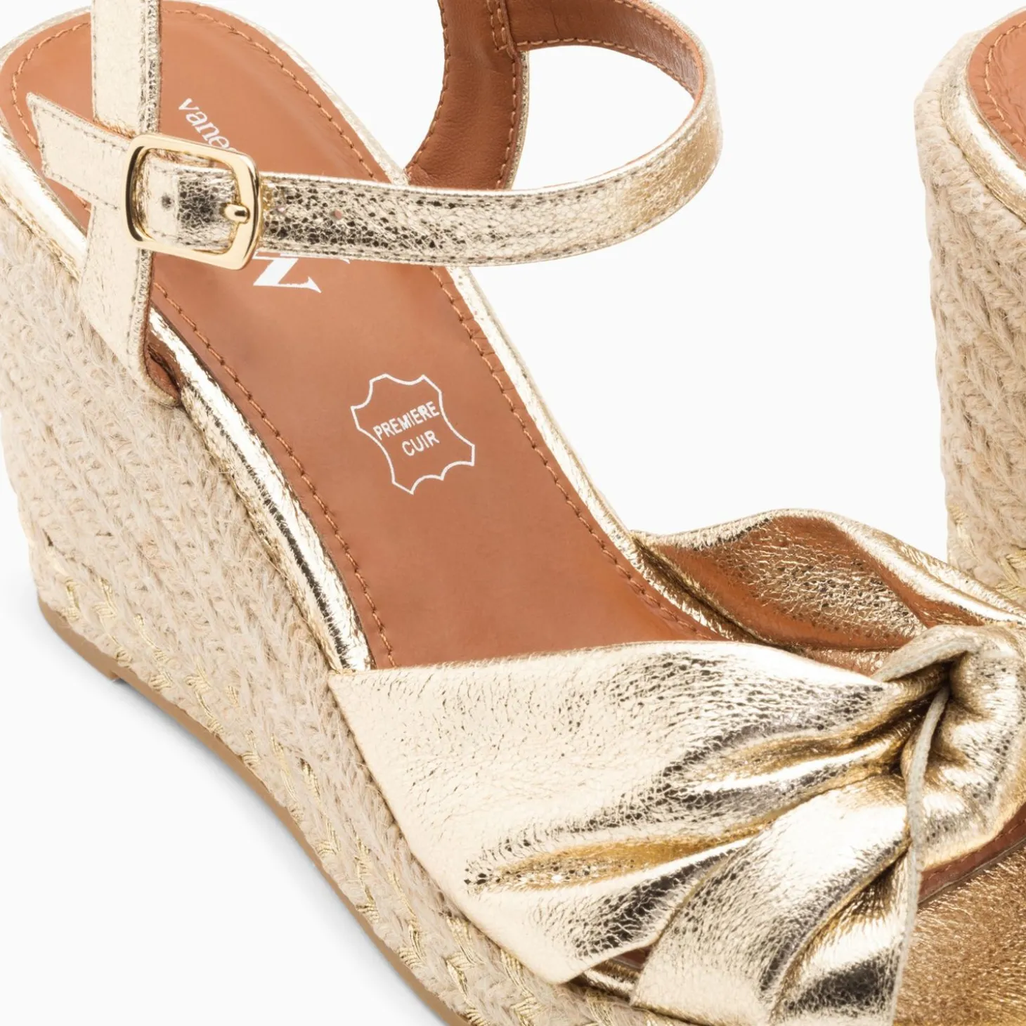 Sandales Compensees Nouees Celine Or