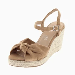 Sandales Compensees Nouees Zoella Beiges