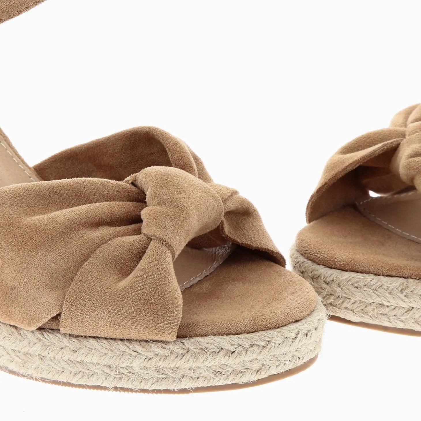Sandales Compensees Nouees Zoella Beiges