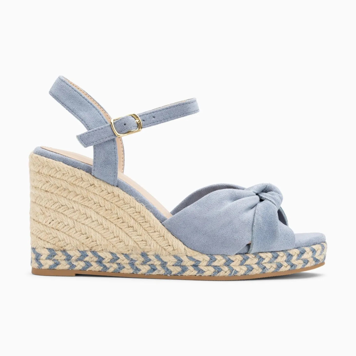 Sandales Compensees Nouees Georgina Bleues