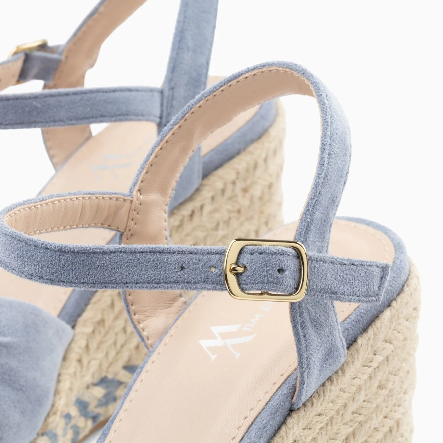 Sandales Compensees Nouees Georgina Bleues