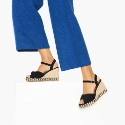 Sandales Compensees Nouees Celine Noires