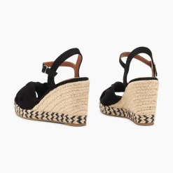 Sandales Compensees Nouees Celine Noires