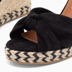 Sandales Compensees Nouees Celine Noires