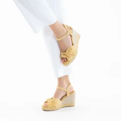 Sandales Compensees Nouees Zoella Jaunes