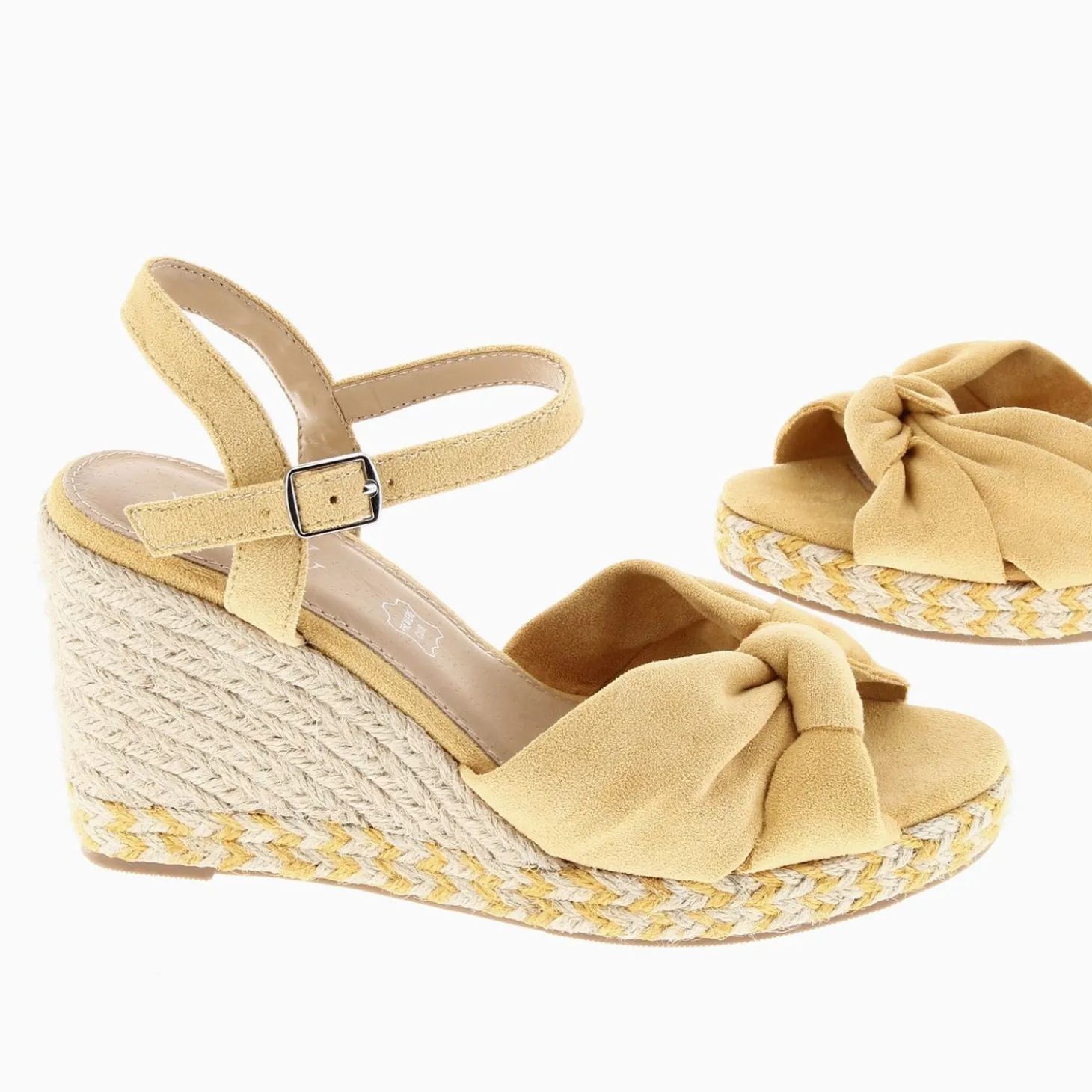 Sandales Compensees Nouees Zoella Jaunes
