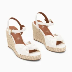 Sandales Compensees Nouees Celine Blanches