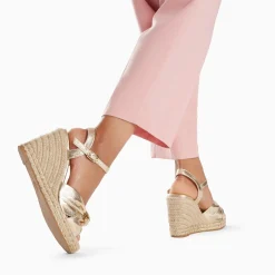 Sandales Compensees Nouees Georgina Or