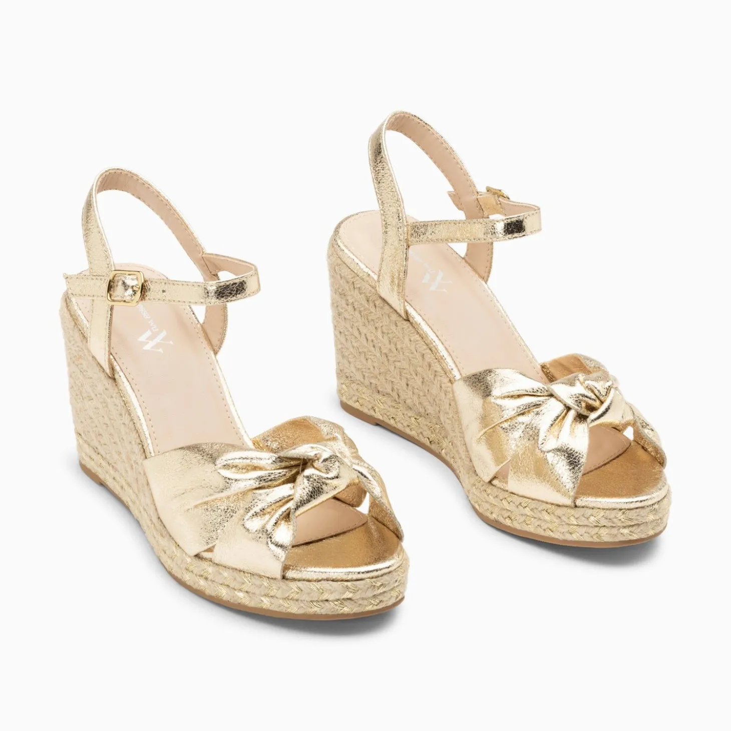 Sandales Compensees Nouees Georgina Or