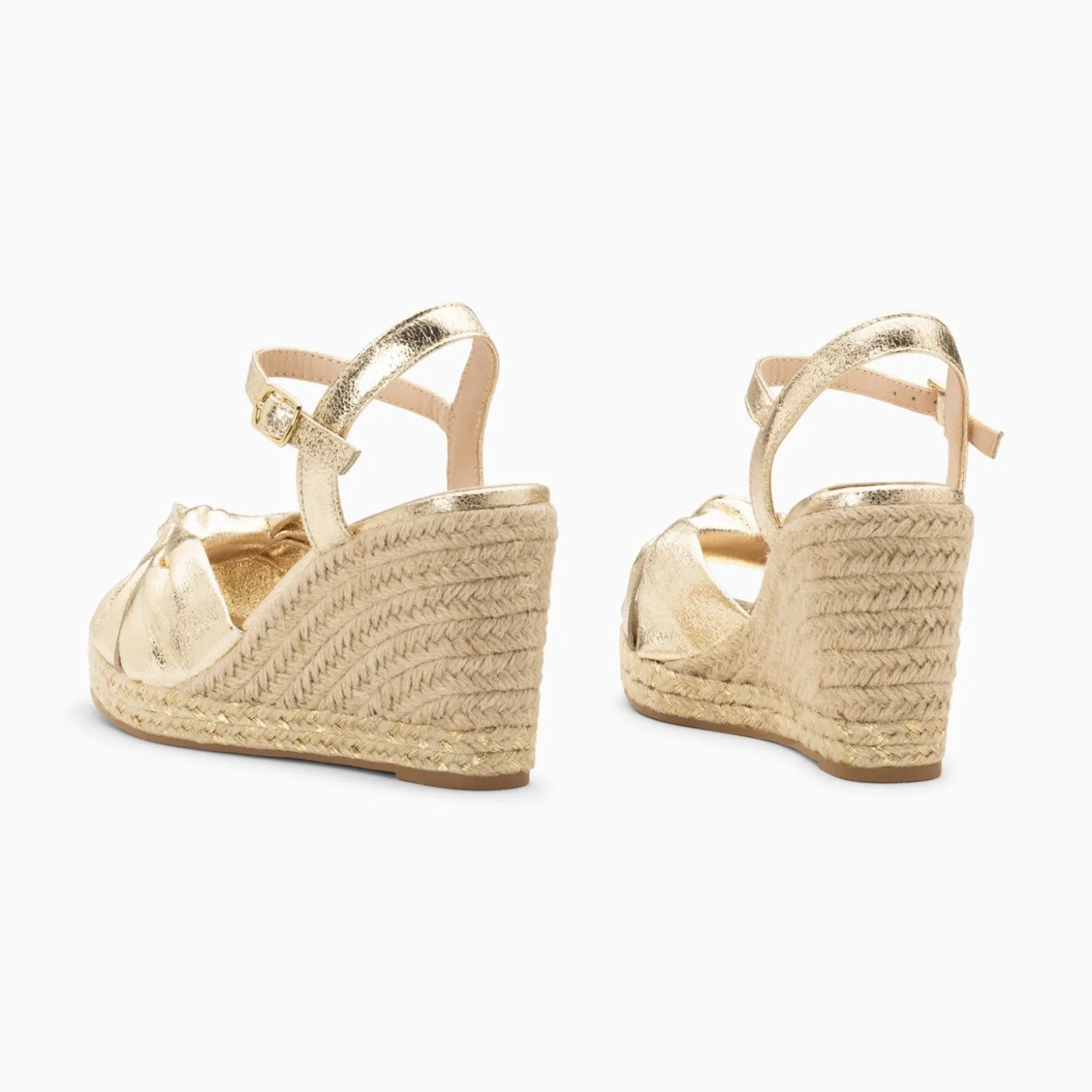 Sandales Compensees Nouees Georgina Or