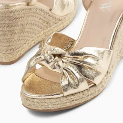 Sandales Compensees Nouees Georgina Or