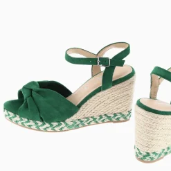 Sandales Compensees Nouees Zoella Vertes