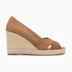 Sandales Compensees Peep-Toe Leonie Noisette