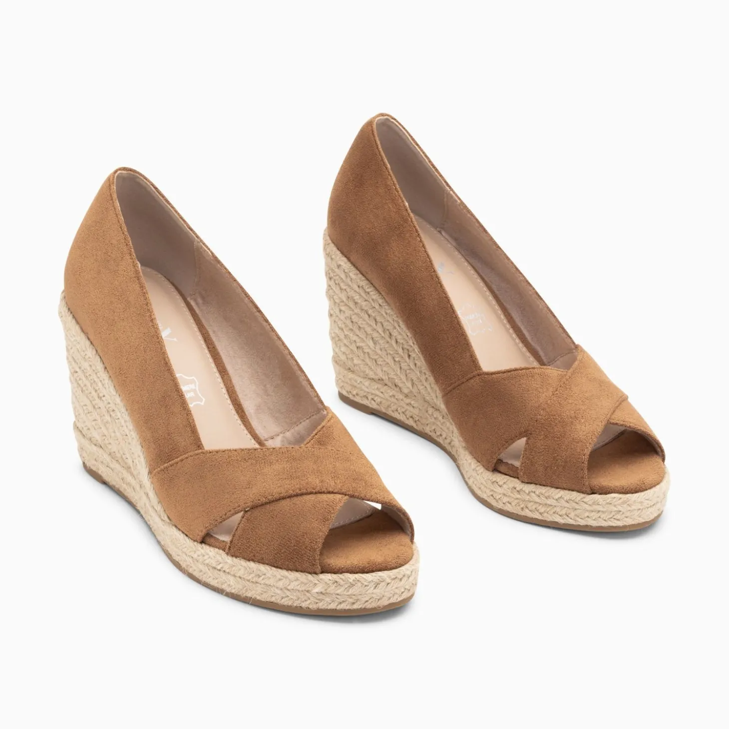 Sandales Compensees Peep-Toe Leonie Noisette