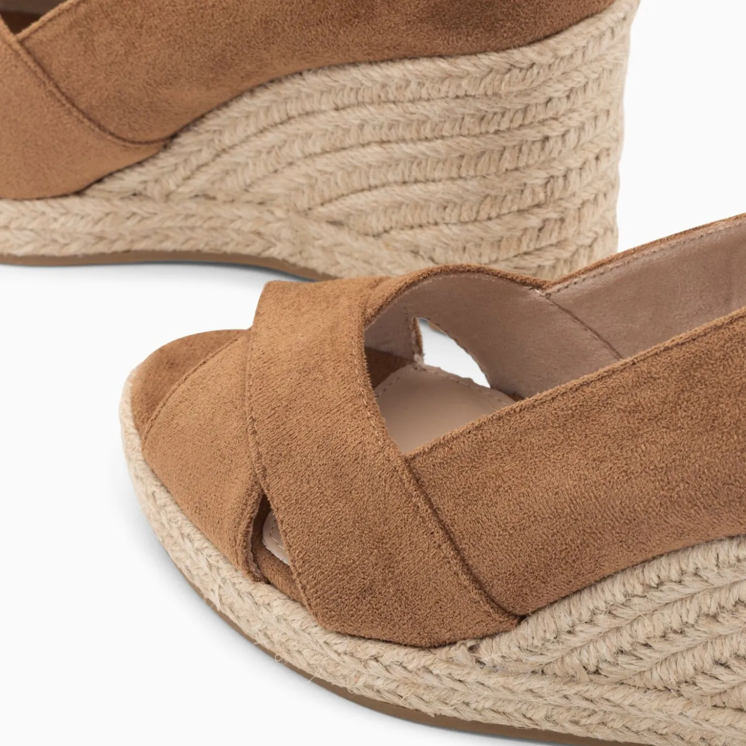 Sandales Compensees Peep-Toe Leonie Noisette