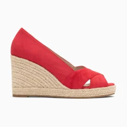 Sandales Compensees Peep-Toe Leonie Framboise