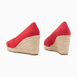 Sandales Compensees Peep-Toe Leonie Framboise