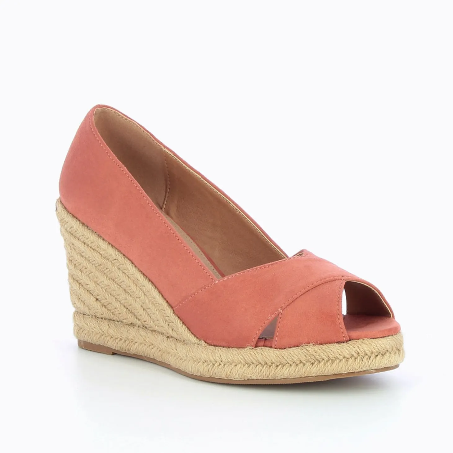 Sandales Compensees Peep-Toe Milena Brique