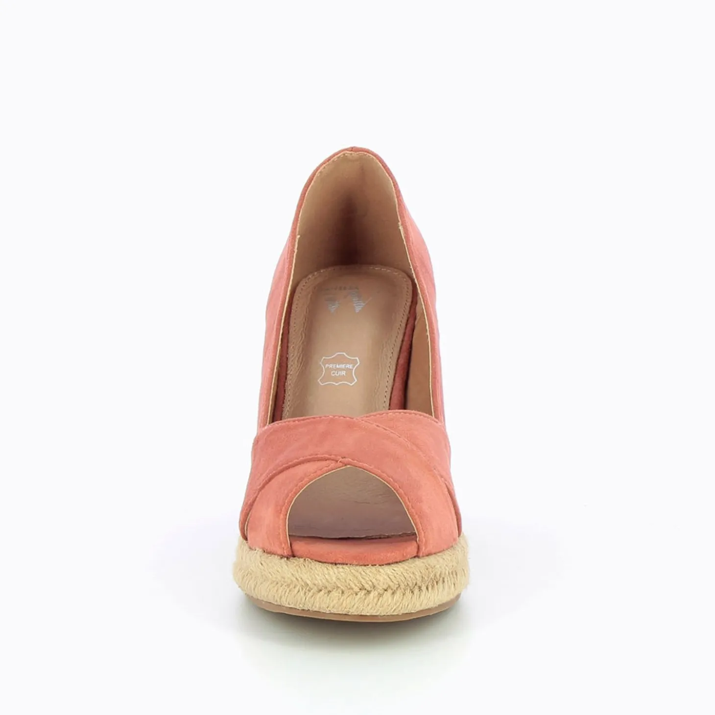Sandales Compensees Peep-Toe Milena Brique