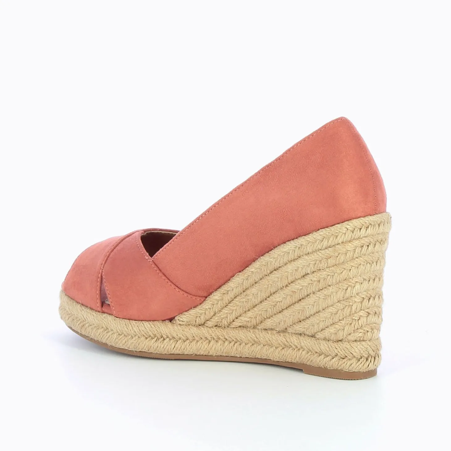 Sandales Compensees Peep-Toe Milena Brique