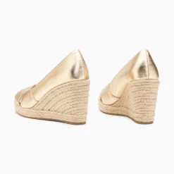 Sandales Compensees Peep-Toe Leonie Or