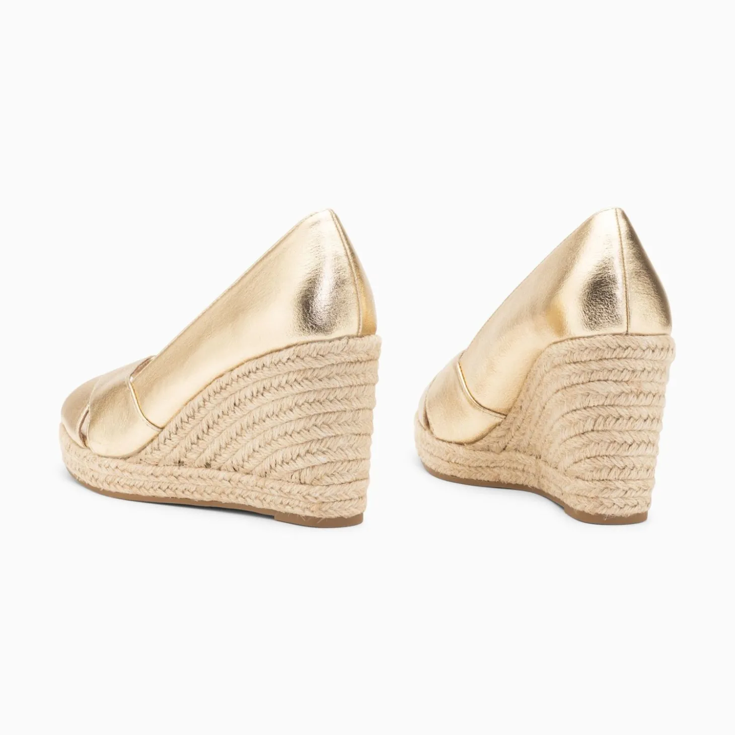 Sandales Compensees Peep-Toe Leonie Or