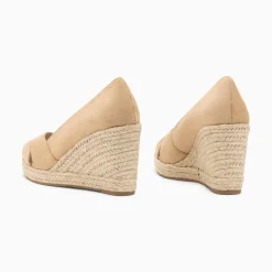 Sandales Compensees Peep-Toe Leonie Beiges