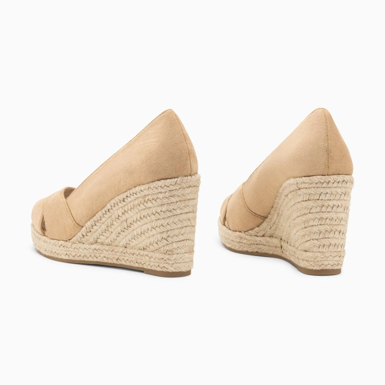 Sandales Compensees Peep-Toe Leonie Beiges