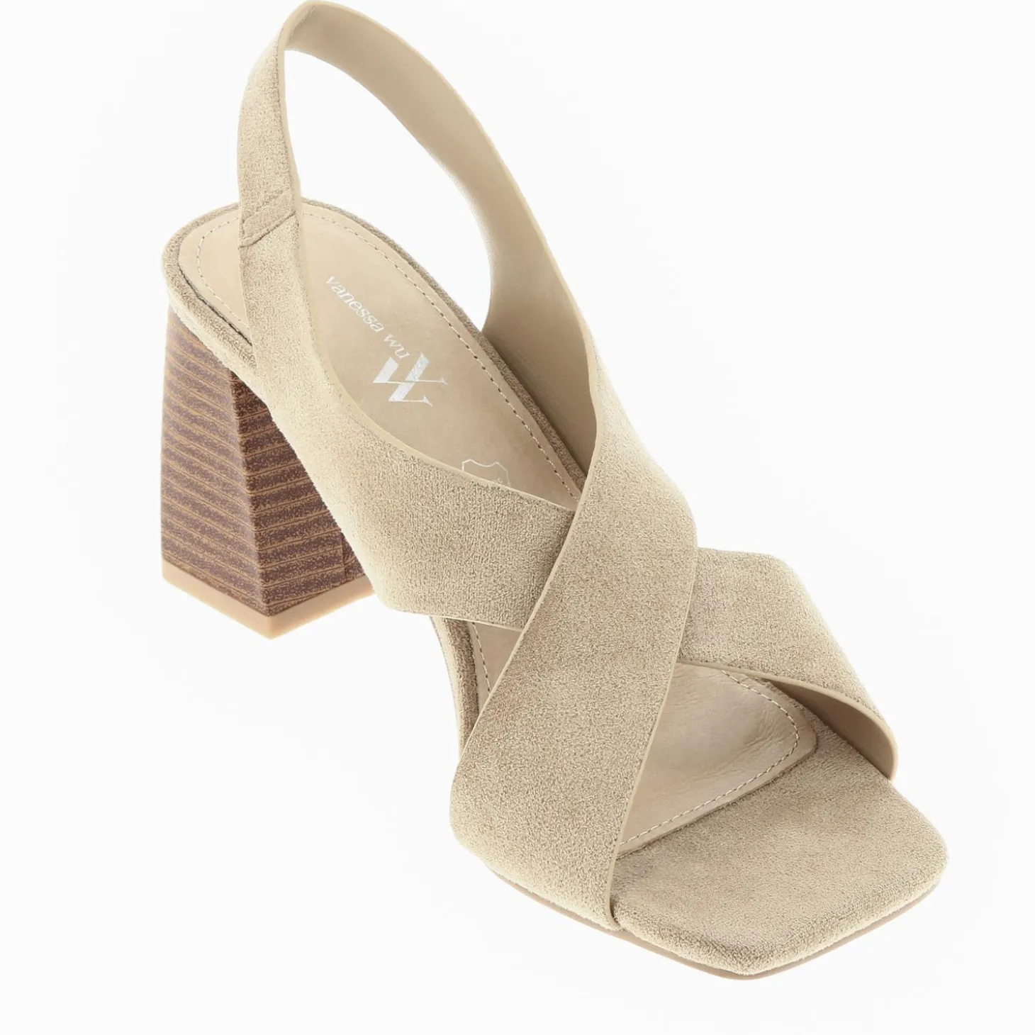 Sandales Dakota Beiges A Brides Croisees Et Talon Haut