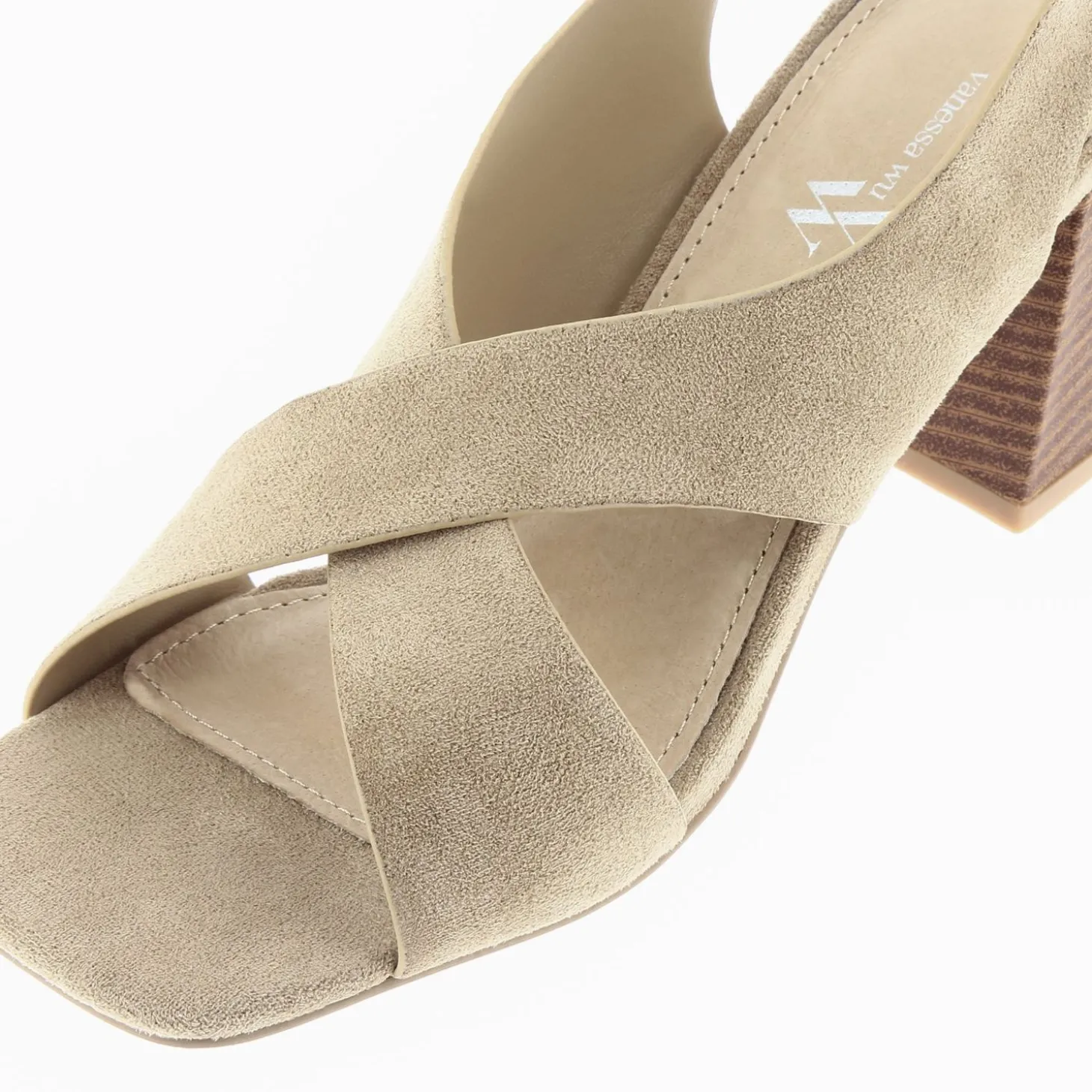 Sandales Dakota Beiges A Brides Croisees Et Talon Haut