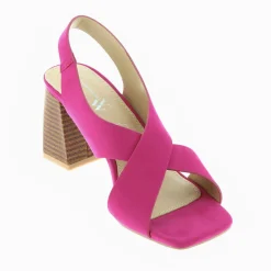 Sandales Dakota Fuchsia A Brides Croisees Et Talon Haut