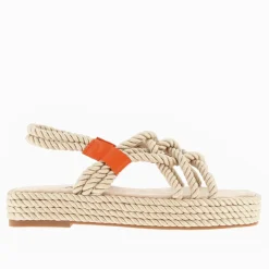 Sandales En Corde Anya Beige A Plateforme
