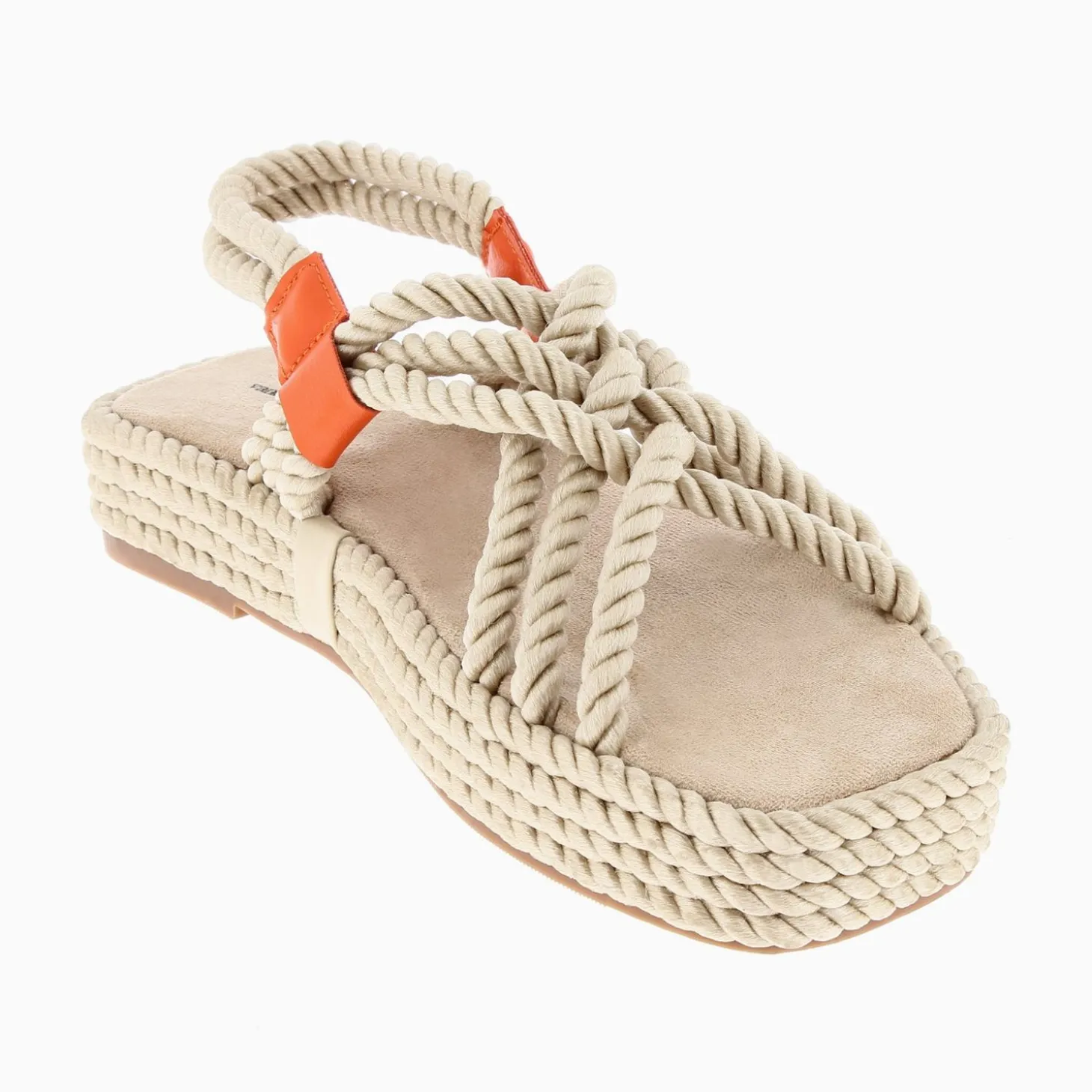 Sandales En Corde Anya Beige A Plateforme