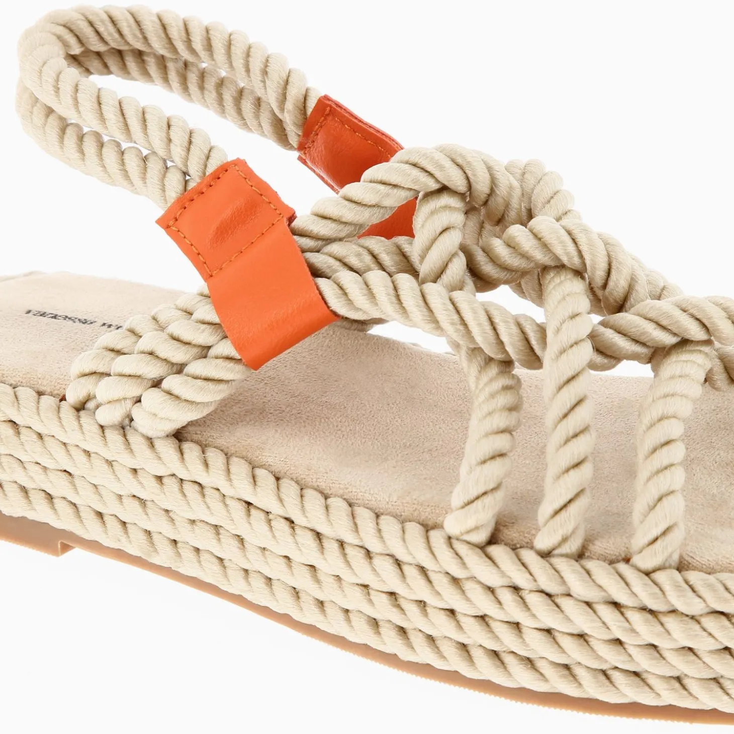 Sandales En Corde Anya Beige A Plateforme