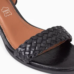 Sandales Eugenie Noires A Brides Tressees